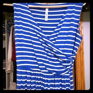 Blue striped maxi dress